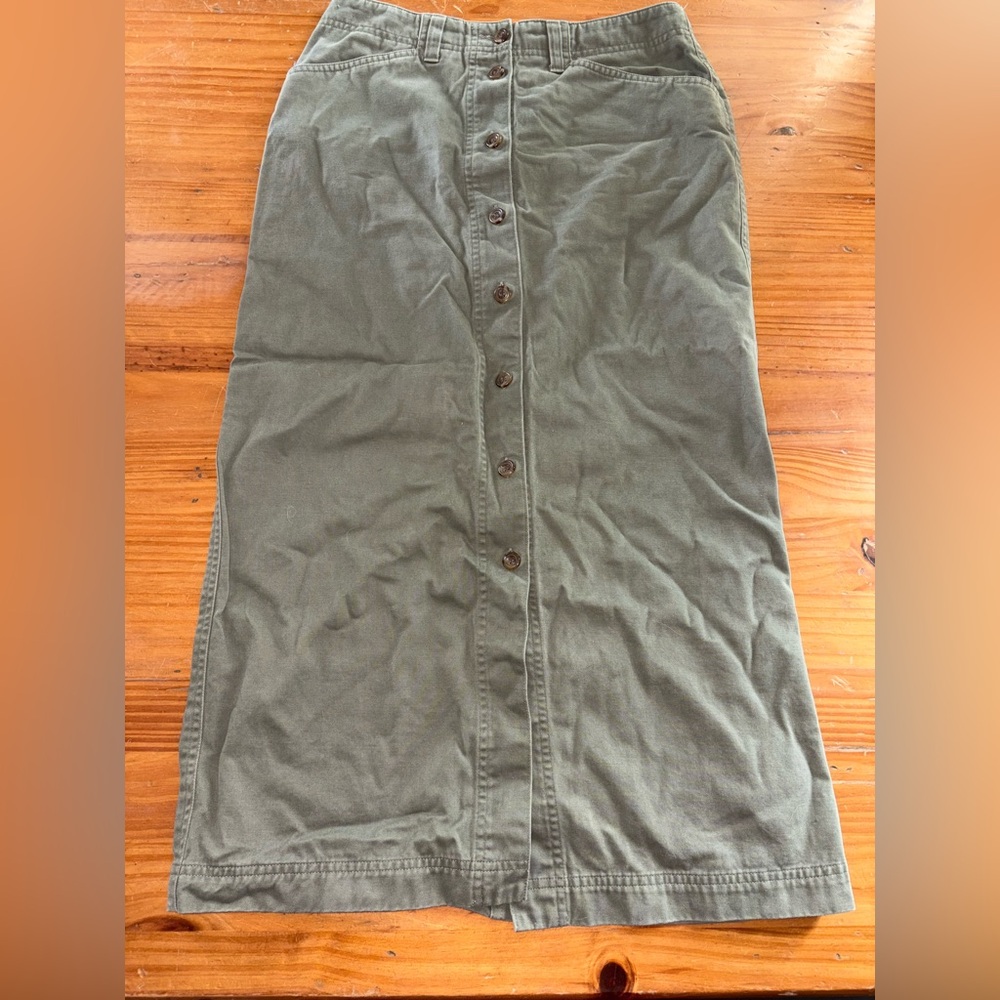 Vintage Jones Jeans Green Button-Down Slim Skirt